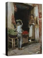 Venetian Fruit Shop-Theodore Robinson-Stretched Canvas