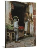 Venetian Fruit Shop-Theodore Robinson-Stretched Canvas