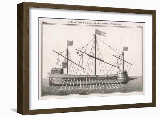 Venetian Galley at the Time of the Battle of Lepanto-null-Framed Art Print