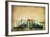 Venetian Gondolas - Artwork in Painting Style-Maugli-l-Framed Art Print