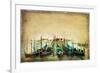 Venetian Gondolas - Artwork in Painting Style-Maugli-l-Framed Art Print