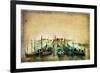 Venetian Gondolas - Artwork in Painting Style-Maugli-l-Framed Art Print