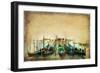 Venetian Gondolas - Artwork in Painting Style-Maugli-l-Framed Premium Giclee Print