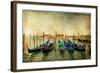 Venetian Gondolas - Artwork In Painting Style-Maugli-l-Framed Art Print