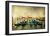 Venetian Gondolas - Artwork In Painting Style-Maugli-l-Framed Art Print