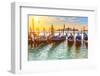 Venetian Gondolas at Sunrise, Venice, Italy-sborisov-Framed Photographic Print