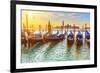 Venetian Gondolas at Sunrise, Venice, Italy-sborisov-Framed Photographic Print