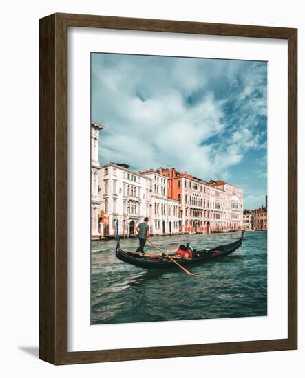 Venetian Gondolier Punts Gondola in Venice, Italy-World Image-Framed Photographic Print