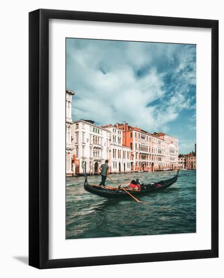 Venetian Gondolier Punts Gondola in Venice, Italy-World Image-Framed Photographic Print