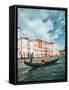 Venetian Gondolier Punts Gondola in Venice, Italy-World Image-Framed Stretched Canvas