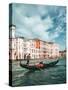 Venetian Gondolier Punts Gondola in Venice, Italy-World Image-Stretched Canvas