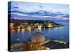 Venetian Harbour and Mosque of the Janissaries at Dusk, Chania (Hania), Chania Region, Crete, Greek-Stuart Black-Stretched Canvas