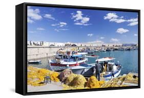 Venetian Harbour, Iraklion (Heraklion) (Iraklio), Crete, Greek Islands, Greece, Europe-Markus Lange-Framed Stretched Canvas