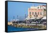 Venetian Harbour of Chania, Crete, Greek Islands, Greece, Europe-Michael Runkel-Framed Stretched Canvas