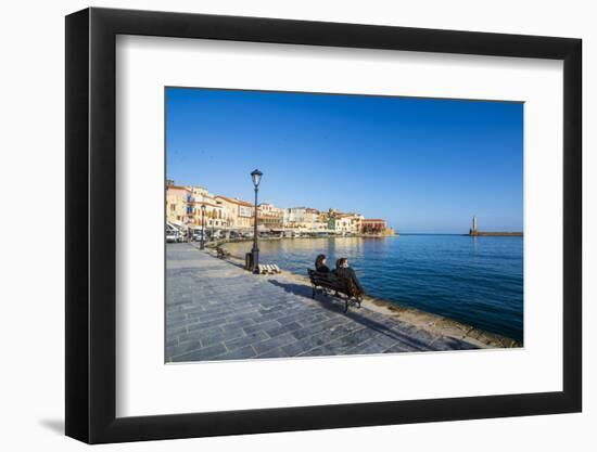 Venetian Harbour of Chania, Crete, Greek Islands, Greece, Europe-Michael Runkel-Framed Photographic Print