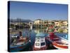 Venetian Harbour, Rethymno, Crete, Greece-Walter Bibikow-Stretched Canvas