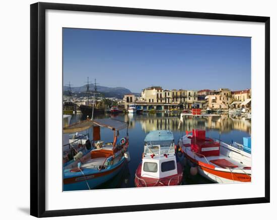 Venetian Harbour, Rethymno, Crete, Greece-Walter Bibikow-Framed Photographic Print