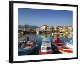Venetian Harbour, Rethymno, Crete, Greece-Walter Bibikow-Framed Photographic Print