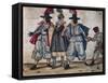 Venetian Masked Characters During Carnival, 1614 from the Codex Bottacin, Italy, 17th Century-null-Framed Stretched Canvas