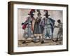 Venetian Masked Characters During Carnival, 1614 from the Codex Bottacin, Italy, 17th Century-null-Framed Giclee Print