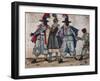 Venetian Masked Characters During Carnival, 1614 from the Codex Bottacin, Italy, 17th Century-null-Framed Giclee Print