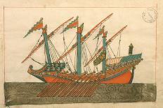 Ms. Cicogna 1971, Miniature from the 'Memorie Turchesche' Depicting a Turkish Galley-Venetian-Giclee Print