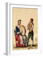 Venetian Musician (Pen & Ink and W/C on Paper)-Jan van Grevenbroeck-Framed Giclee Print