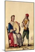 Venetian Musician (Pen & Ink and W/C on Paper)-Jan van Grevenbroeck-Mounted Giclee Print