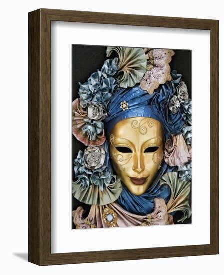 Venetian Paper Mache Mask Worn for Carnivals and Festive Occasions, Venice, Italy-Dennis Flaherty-Framed Photographic Print