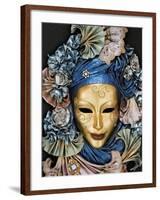 Venetian Paper Mache Mask Worn for Carnivals and Festive Occasions, Venice, Italy-Dennis Flaherty-Framed Photographic Print