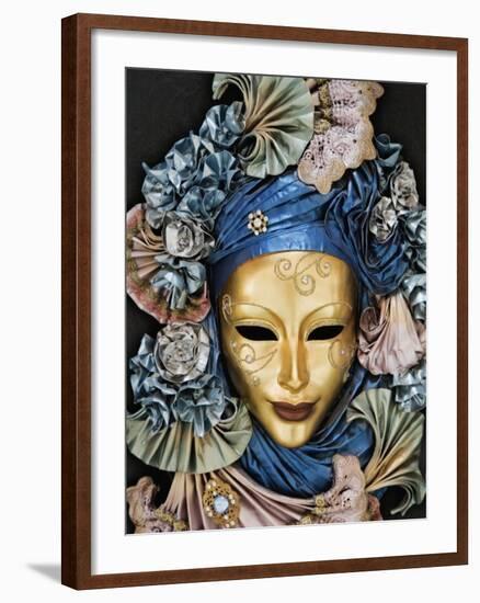 Venetian Paper Mache Mask Worn for Carnivals and Festive Occasions, Venice, Italy-Dennis Flaherty-Framed Photographic Print