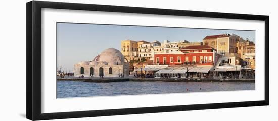 Venetian Port and Turkish Mosque Hassan Pascha at the Old Town of Chania, Crete, Greek Islands-Markus Lange-Framed Photographic Print