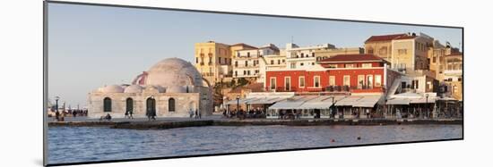 Venetian Port and Turkish Mosque Hassan Pascha at the Old Town of Chania, Crete, Greek Islands-Markus Lange-Mounted Photographic Print