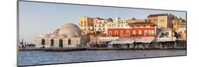 Venetian Port and Turkish Mosque Hassan Pascha at the Old Town of Chania, Crete, Greek Islands-Markus Lange-Mounted Photographic Print