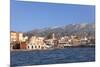 Venetian Port and Turkish Mosque Hassan Pascha in Front of Lefka Ori Mountains (White Mountains)-Markus Lange-Mounted Photographic Print