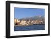 Venetian Port and Turkish Mosque Hassan Pascha in Front of Lefka Ori Mountains (White Mountains)-Markus Lange-Framed Photographic Print