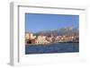 Venetian Port and Turkish Mosque Hassan Pascha in Front of Lefka Ori Mountains (White Mountains)-Markus Lange-Framed Photographic Print