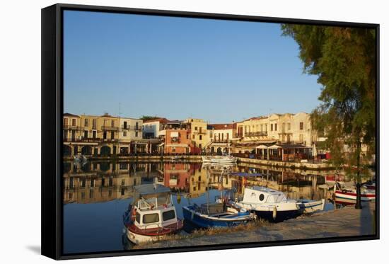 Venetian Port of Rethymnon, Crete, Greek Islands, Greece, Europe-Bruno Morandi-Framed Stretched Canvas