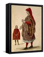 Venetian Senator Wearing "Dogalina", Formal Robe with Wide Sleeves-Jan van Grevenbroeck-Framed Stretched Canvas
