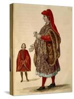 Venetian Senator Wearing "Dogalina", Formal Robe with Wide Sleeves-Jan van Grevenbroeck-Stretched Canvas