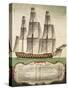 Venetian Ship of First Rank, from Treaty on Sails, Italy, 18th Century-null-Stretched Canvas
