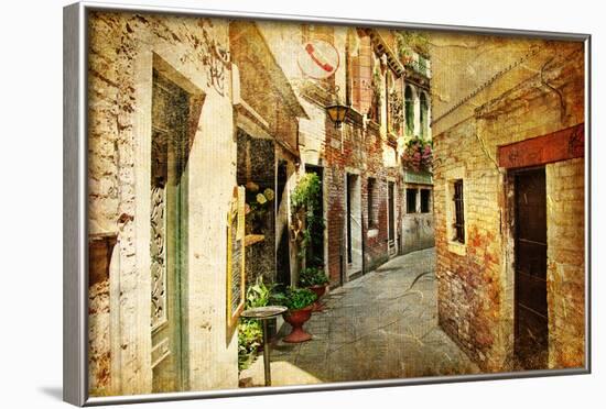 Venetian Streets - Artwork In Painting Style-Maugli-l-Framed Art Print