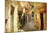Venetian Streets - Artwork In Painting Style-Maugli-l-Mounted Art Print