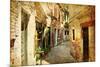 Venetian Streets - Artwork In Painting Style-Maugli-l-Mounted Art Print