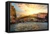 Venetian Sunlight - Accademia Bridge at Sunset-Philippe HUGONNARD-Framed Stretched Canvas