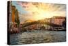 Venetian Sunlight - Accademia Bridge at Sunset-Philippe HUGONNARD-Stretched Canvas