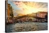 Venetian Sunlight - Accademia Bridge at Sunset-Philippe HUGONNARD-Stretched Canvas