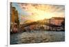 Venetian Sunlight - Accademia Bridge at Sunset-Philippe HUGONNARD-Framed Photographic Print