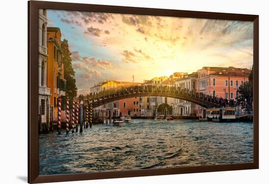 Venetian Sunlight - Accademia Bridge at Sunset-Philippe HUGONNARD-Framed Photographic Print