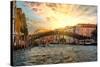 Venetian Sunlight - Accademia Bridge at Sunset-Philippe HUGONNARD-Stretched Canvas